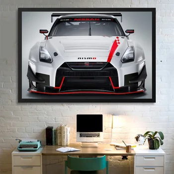 HD Wallpapera Ispisuje Nissan GTR Super Sportski Automobil Plakat Platno Zidno Likovna Slikarstvo za uređenje Dnevnog boravka 0