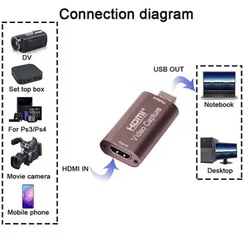 Kartica za snimanje videa 4K USB 3.0 USB2.0 HDMI-kompatibilnu Захватный Snimač za PS4 Igre DVD-video Kamere Snimanje Kamere uživo 1