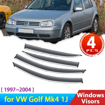Auto Nadstrešnice na Prozor za Volkswagen Golf Mk4 IV 1J VW 4 1997 ~ 2004 1999 Pribor Deflectors Zaštita od Kiše za Obrve Završiti vjetrobranskog stakla