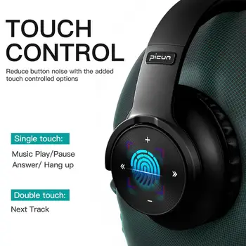 Picun B8 Bluetooth Slušalice zaslon osjetljiv na Dodir za Upravljanje Bežične Slušalice S Mikrofonom Slušalice na Uho, TF Kartica Stereo Slušalice za Telefon, TV PC 2