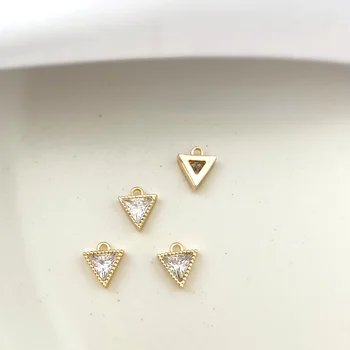 18-Каратный zlatni cirkon mali privjesak okrugli trokut kvadratnom guttate DIY naušnice i ogrlica narukvica materijal 1