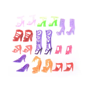 Modni Šarene Sandale Kopija Cipele Na Visoku Petu moda Za Barbie Lutke Pribor za Odijevanje Haljina Rekvizite Crystal Ponekog 10 Parova