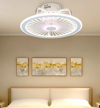 Moderan stil intelektualni stropni ventilator lampa kreativni ormar spavaća sobe večera 3-color led ventilator lampa sa daljinskim upravljačem