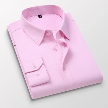 Camisas ajustadas para hombre, camisas de manga larga simples, informales, para oficina, 2022