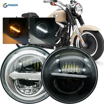 7 cm Crna/Krom Мотоциклетная LED Lampe Za Harley Street Glide Softail FLHX FLD 7 
