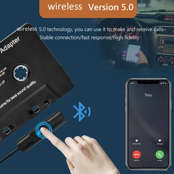 Adapter je Pretvarač Магнитофонная Аудиокассета Glazbena Univerzalni Bluetooth-kompatibilna Automobilska Магнитола AAC MP3 SBC Music Audio Stereo Aux 1