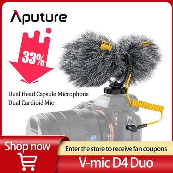 Deity V-Mic D4 Duo Duable Head Кардиоидный Shotgun Mikrofon TRS 3,5 MM Rycote Utjecaj Mikrofon za DSLR Video Intervju 0