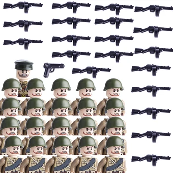 WW2 Figurice Vojnika Vojske Sovjetskog Saveza, Blokovi, Vojni Pištolj, Oružje, Pištolji, Puške, Dogovor, Cigle, Igračke Za Djecu