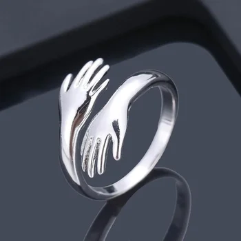 Modni prsten ljubavno prsten za zagrljaje prsten za ruke prsten jedinstveni dizajn zaručnički prsten otvaranje par prsten 2021 trend nakit romantični dodatak 1