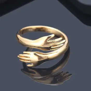 Modni prsten ljubavno prsten za zagrljaje prsten za ruke prsten jedinstveni dizajn zaručnički prsten otvaranje par prsten 2021 trend nakit romantični dodatak 3