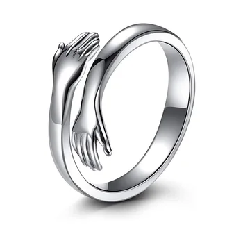 Modni prsten ljubavno prsten za zagrljaje prsten za ruke prsten jedinstveni dizajn zaručnički prsten otvaranje par prsten 2021 trend nakit romantični dodatak 4