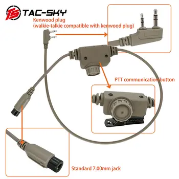 TAC-SKY Taktički Adapter PZR Pribor za Slušalice RAC PRITISNI za razgovor, Kompatibilne Slušalice COMTAC SORDIN za Voki Toki Kenwood