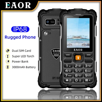 EAOR IP68 Vodootporan/prašinu telefoni s tipkovnicom 2G Robustan telefon 3000 mah Veliki baterija Power Bank Funkcija Telefona Tipke telefon