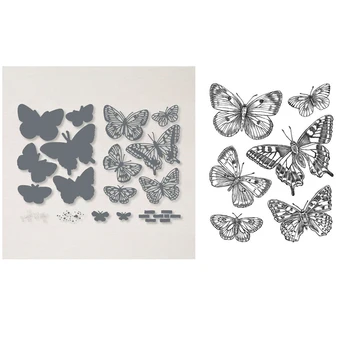 Set je Marke Butterfly Brilliance i Координирующие Marke Leptir Prozirne Marke Za DIY Scrapbooking Papir Razglednice Obrt Umrijeti