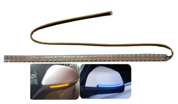 2 kom Dinamičan 23 cm Amber/Blue Dual 2 Reda Sa 2 Boje led Opreme u Bočna Ogledala retrovizora Traka Svjetla Pokazivača Smjera Traka