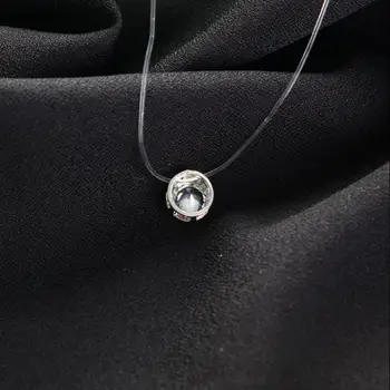 Glamour djevojka bistra drvo lanac i ogrlica nevidljivi lanac lanac i ogrlica ženska imitacija gorskog kristala neckla 3