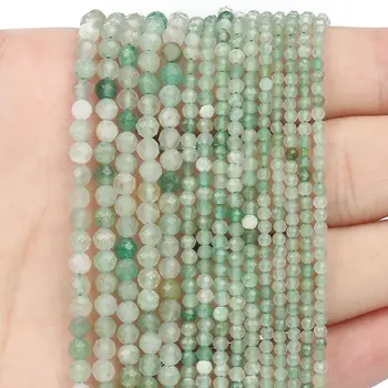 2 3 4 mm Faceted Prirodni Kamen Zeleni Aventurin Mali Struk Sjeme Slobodan Razuporne Perle za Izradu Nakita DIY Narukvica i Ogrlica 15'