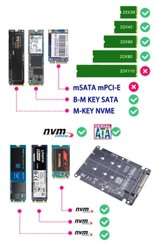 Adapter SSD M. 2 SSD za Sad 2 Adapter M2 SATA NVMe Ključ B/M NGFF SSD-ovi za PCI-e U2 SFF-8639 Adapter za Pretvaranje PCIe M2 za PC Računala 5