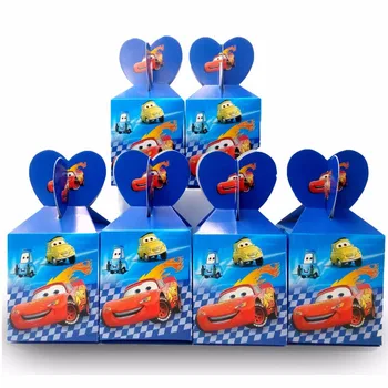 6 kom./compl. Disney Cars Lightning Mcqueen Proizvodnja Kutija Čokolade Večernje Oprema Kutija Čokolade Dječji Tuš Za Jednokratnu Upotrebu Čokolade Ukras Na Rođendan