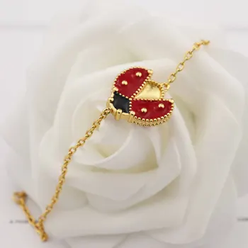 Klasični modni crvena Narukvica s sitne insekte, prekriven bakar, zlatni nakit narukvice, mali poklon