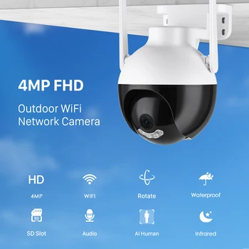 4MP 2K IP kamera 4MP Pametna Kuća Automatsko Praćenje PTZ kamera 5 x Digitalni Zoom Boja Noćni Vid Bežični Vodootporna Kamera Sigurnost 1