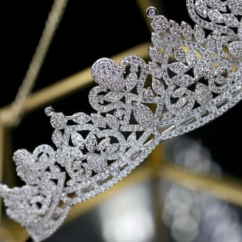 Asnora coroa de noiva Kristali Svadbeni Tiaras Vjenčanje Krune Vjenčanje Pribor Za Kosu vjenčanja tijara 3