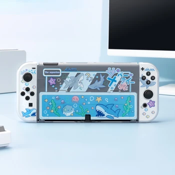 Matirano Prozirna Torbica Zaštitna Torbica za Nintendo Switch OLED NS JoyCons Kontroler Shark Party Zaštitni Poklopac Kućišta 2