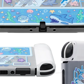 Matirano Prozirna Torbica Zaštitna Torbica za Nintendo Switch OLED NS JoyCons Kontroler Shark Party Zaštitni Poklopac Kućišta 3