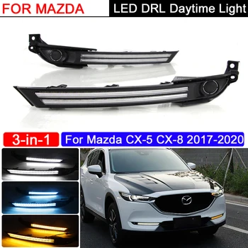 Za Mazda CX-8 CX8 CX5 2017 2018 2019 2020 12 LED Dnevna Podvozje Svjetla Za Maglu Glatka Relej Signala Smjera Vodootporan Auto-DRL