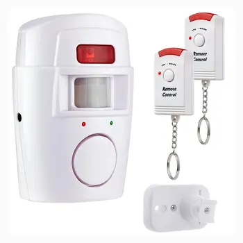 Bežični detektor Pokreta PIR Detektor Alarm sa 2 crvenih daljinskih upravljača Daljinski upravljač Vrata, Prozor Kuće Drvarnica Garaža Karavan Alarmni Protuprovalni Sustav 0