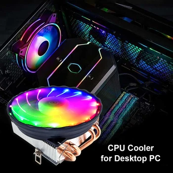 SNJEGOVIĆ 4 Topline Cijevi Way cooler 4 Pin PWM RGB PC miran Intel LGA 2011 1200 1150 1151 1155 1366 775 AM4 AM3 AM2 Ventilator za hlađenje procesora 5