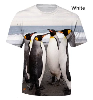 2022 Moda Majica sa 3D Ispis Životinja i Pingvini s Kratkim rukavima, Ljetna Muška i Ženska Zanimljiv Trend i Casual majica
