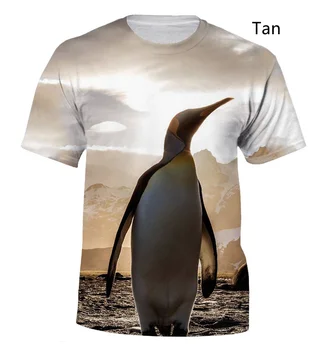 2022 Moda Majica sa 3D Ispis Životinja i Pingvini s Kratkim rukavima, Ljetna Muška i Ženska Zanimljiv Trend i Casual majica 2