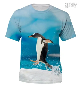 2022 Moda Majica sa 3D Ispis Životinja i Pingvini s Kratkim rukavima, Ljetna Muška i Ženska Zanimljiv Trend i Casual majica 3