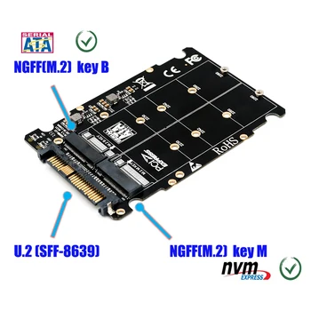 M. 2 SSD-U. 2 Adapter 2в1 M. 2 NVMe i SATA-Bus NGFF SSD na PCI-e U. 2 SFF-8639 PCIe Adapter M2 Pretvarač za Stolna Računala 4