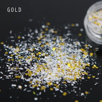 Zlatne boje šampanjca блесток sjaj u prahu gljiva iskre zlatne za UV ukrašavanje noktiju 1 kutija 1