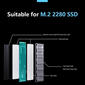 Jonsbo M. 2-5 Solidan hladnjak 2280 Prsluk Vodljivost NVME SSD Hard disk Potpuno Aluminijski m2 Radijator Ngff 5