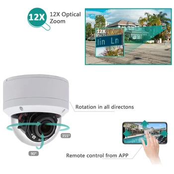 Anpviz 5MP Kupole POE PTZ IP kamera s 12x Optičkim zoomom 5-50 mm Audio Početna/Outdoor Всепогодная Zaštita Sigurnosti IR 35 m 1