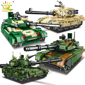 HUIQIBAO 2В1 Vojni Model Tenk WW2, Blokovi S 2 Figurice Vojnika, Армейское Oružje, Cigle, Igračke Za Djecu, Igre Za Dječake 0