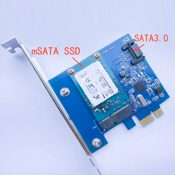 PCI Express X1 karticu za MSATA SSD SATA 3,0 Kombinirana Memorijska Proširenja 6 Gb/s Chipset ASM1061 PCIE SATA Konverter Adapter Kartice Za майнинга 5