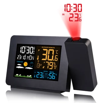 Digitalni Alarm vremenska stanica LED Temperatura Vlažnost Prognoza Vremena Ponavljanje Desktop Sat Projekciji Vremena