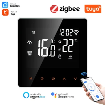 Tuya Zigbee Pametan Termostat Regulator Temperature Vode/Električnog Grijanja s Ugrađenim Senzorom Podrška Alexa Google Home 16A/3A