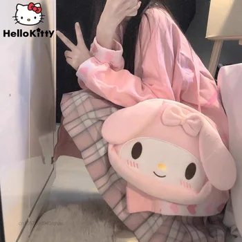 Sanrio Crtani Kuromi Melody Torbe Y2k Pink Torba-instant messenger Ženske Pliš Luksuzne Torbe Japan Slatka Torbe Na rame Cinnamoroll Lolita