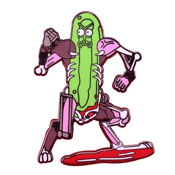 Cyborg Pickle Rick skateboard pin na rever zabavan i jedinstven dar za ljubitelje crtića 0
