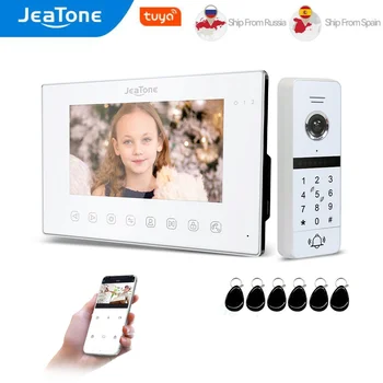 JeaTone Tuya IP Pametan Dom video interfon Sustav 7-Inčni Touchpad Gumb Monitor sa 130 ° Žičanu Zaštitu Sigurnosti Zvono na Vratima Tipkovnica