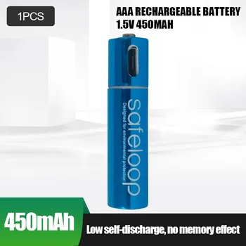 1 kom. AAA 1,5 450 mah Baterija USB Brzo Punjenje Punjiva litij-polimer baterija se Puni putem Micro USB kabel