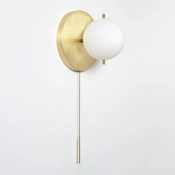 Постмодернистский minimalistički američki dizajner stakla cijele zidne lampe identitet dnevni boravak spavaća soba hodnik prikladniji mesinga zidne lampe 3