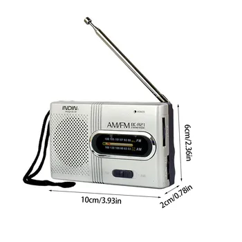 Radio na baterije Kompaktne besplatno trgovine kartice, tranzistor radio Odličan prijem Zvučnik Priključak za slušalice Dugi vijek trajanja 2 baterije tipa AA 5